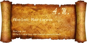 Abeles Marianna névjegykártya
